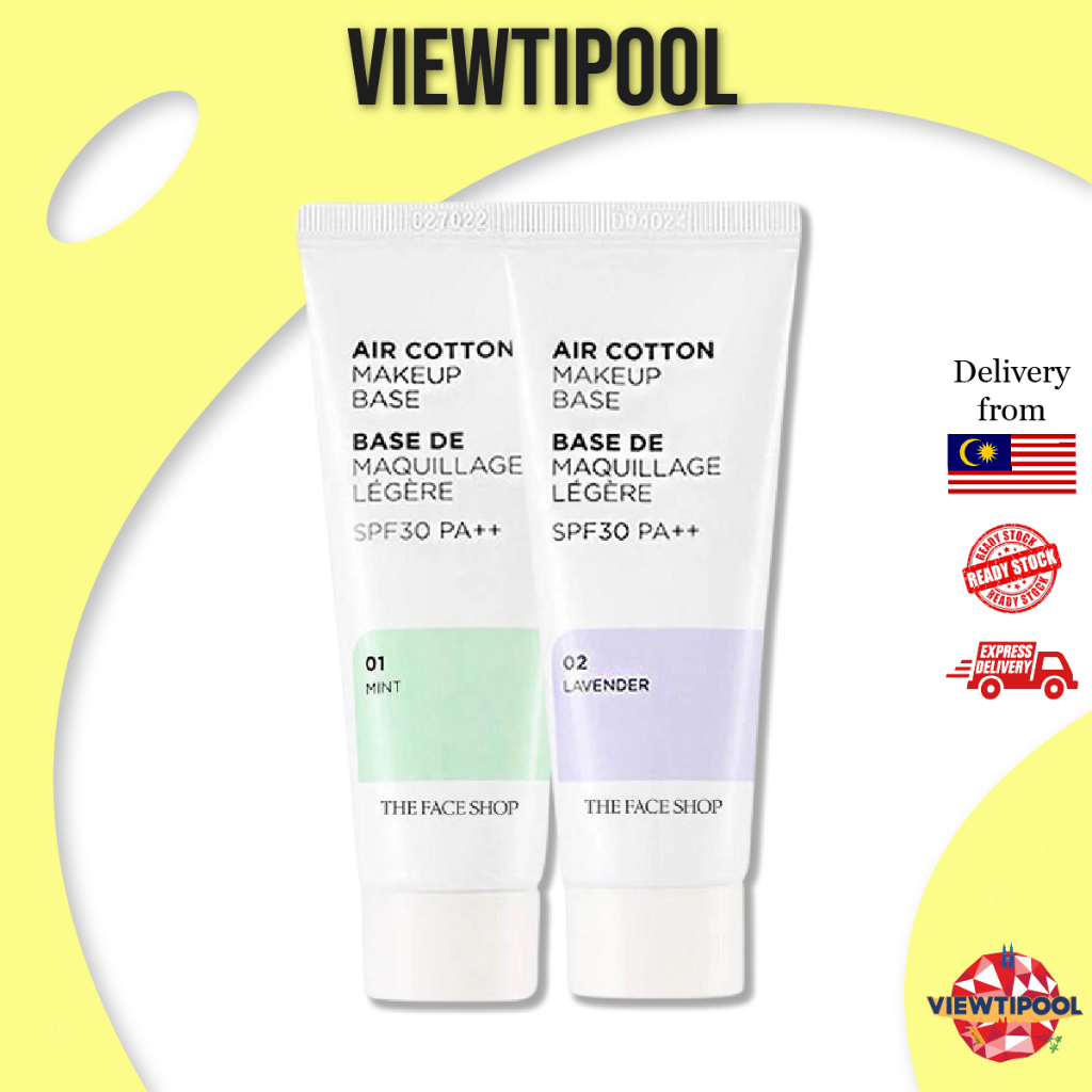The Face Shop Air Cotton Makeup Base 2Type Shopee Malaysia