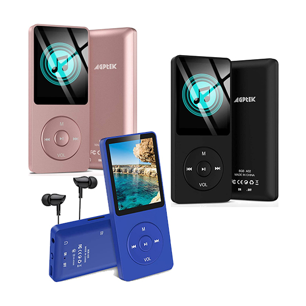AGPTEK A02 Lossless sound MP3 player capacity 8GB black for up to 70