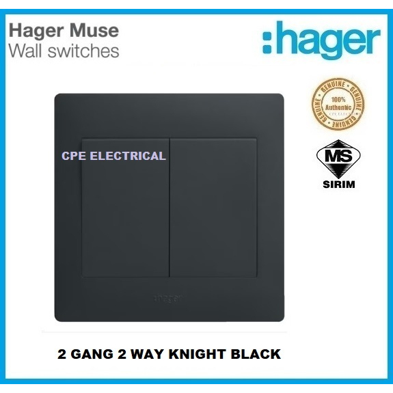 HAGER MUSE SERIES KNIGHT BLACK COLOUR SWITCHES & SOCKET OUTLET SIRIM