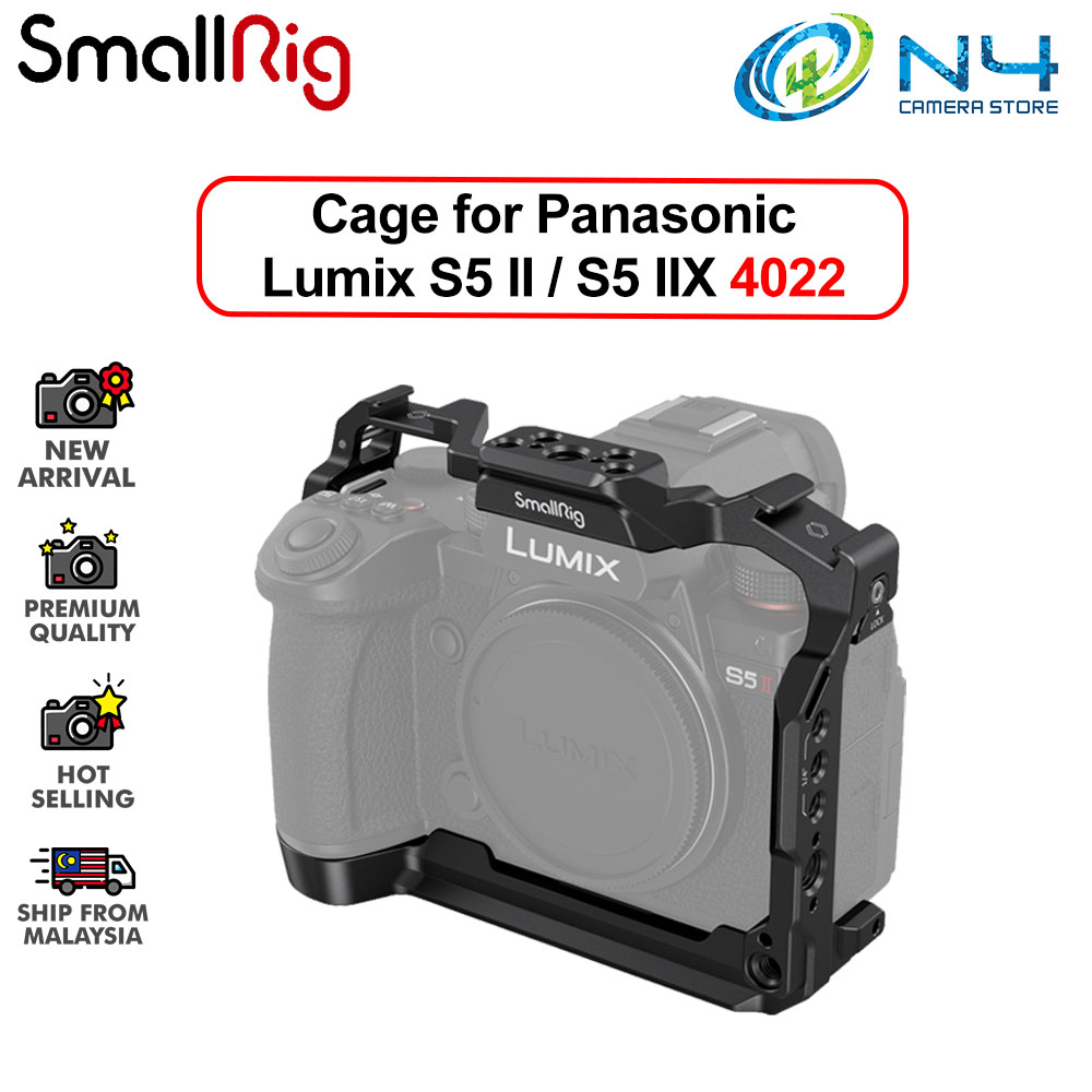 SmallRig S5 II S5 IIX Camera Cage 4022 for Panasonic LUMIX S5 II S5 IIX  with Built-in Cold Shoes NATO Rails Shopee Malaysia