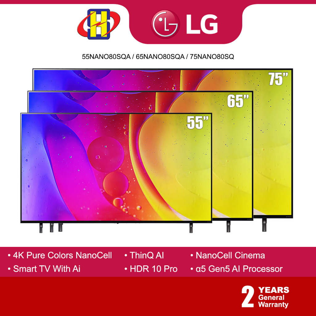 Smart Tv 55 Pulgadas 4K Ultra HD LG 55NANO80SQA - LG TV LED 51 A