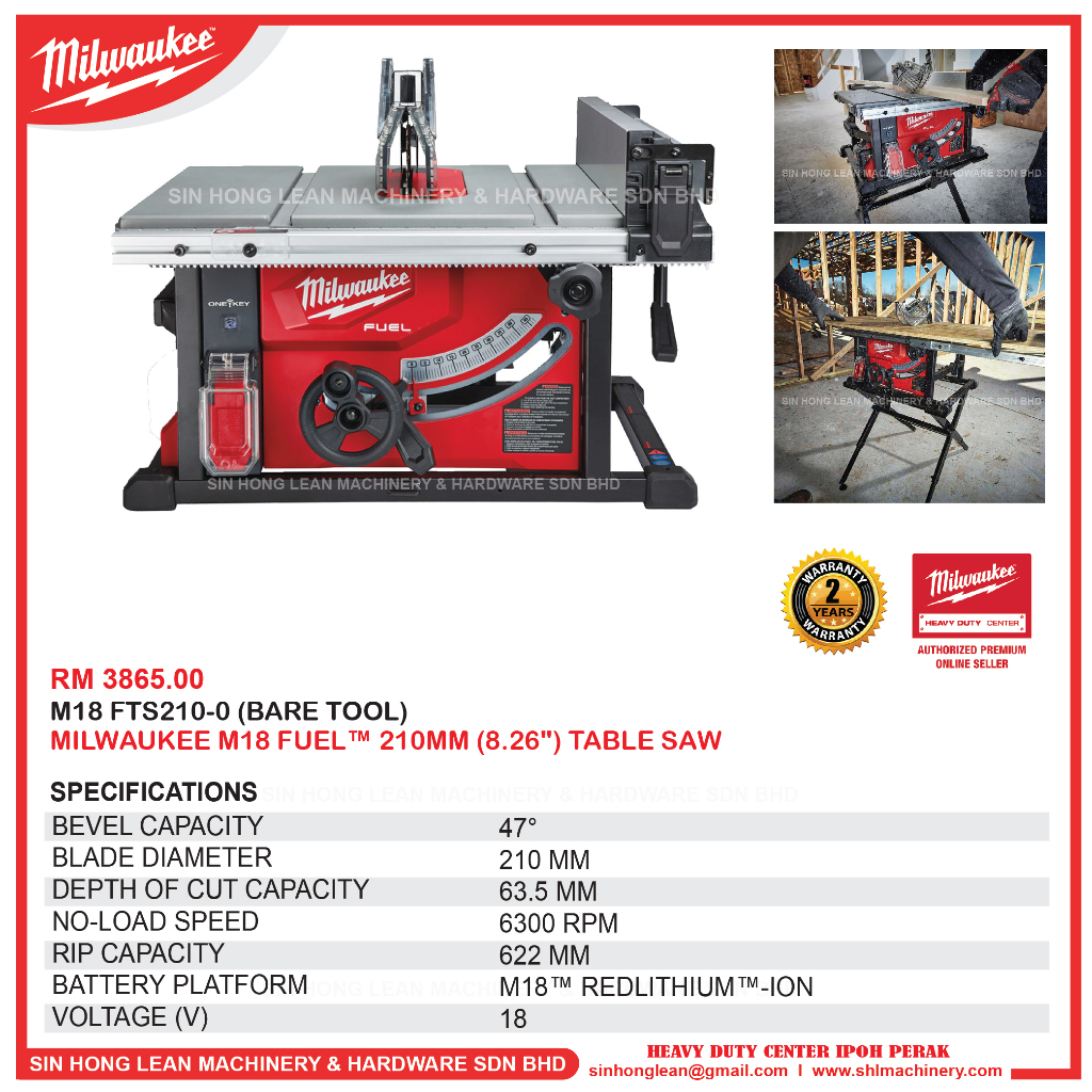 MILWAUKEE M18 FTS210-0 ASIA M18 FUEL 210MM TABLE SAW (BARE) | Shopee ...