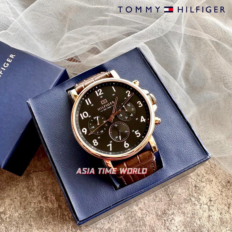 original-tommy-hilfiger-1710379-multifunction-men-watch-with-black