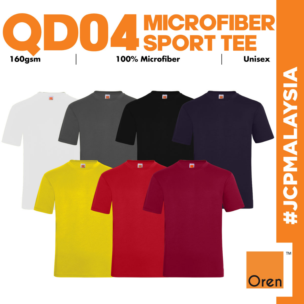 JCP x OREN SPORT QD04 Jersi Microfiber Quick Dry Round Neck Tshirt Baju