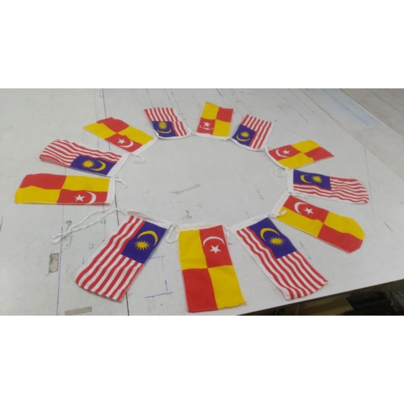 (Cotton) Flagline/Bunting Malaysia And Selangor Mix Malaysia Flag ...