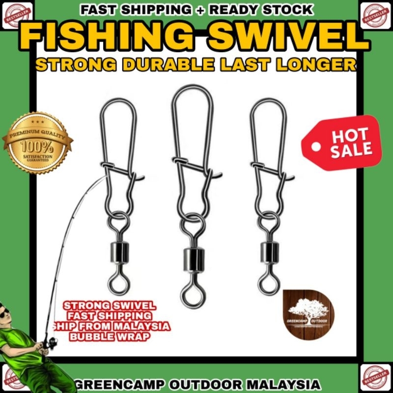FISH SNAP PIN SWIVEL FISH CONNECTOR SNAP PIN MATA KAIL FISHING HOOK ...