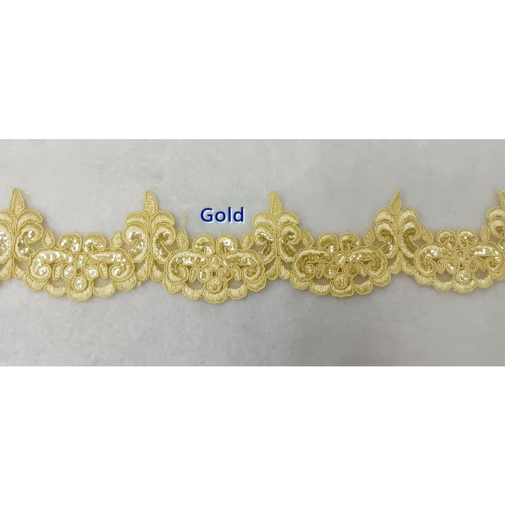 Renda Baju Manik Labuzi Tinggi 5.5cm, Renda Lace Pengantin, Fabric Lace ...