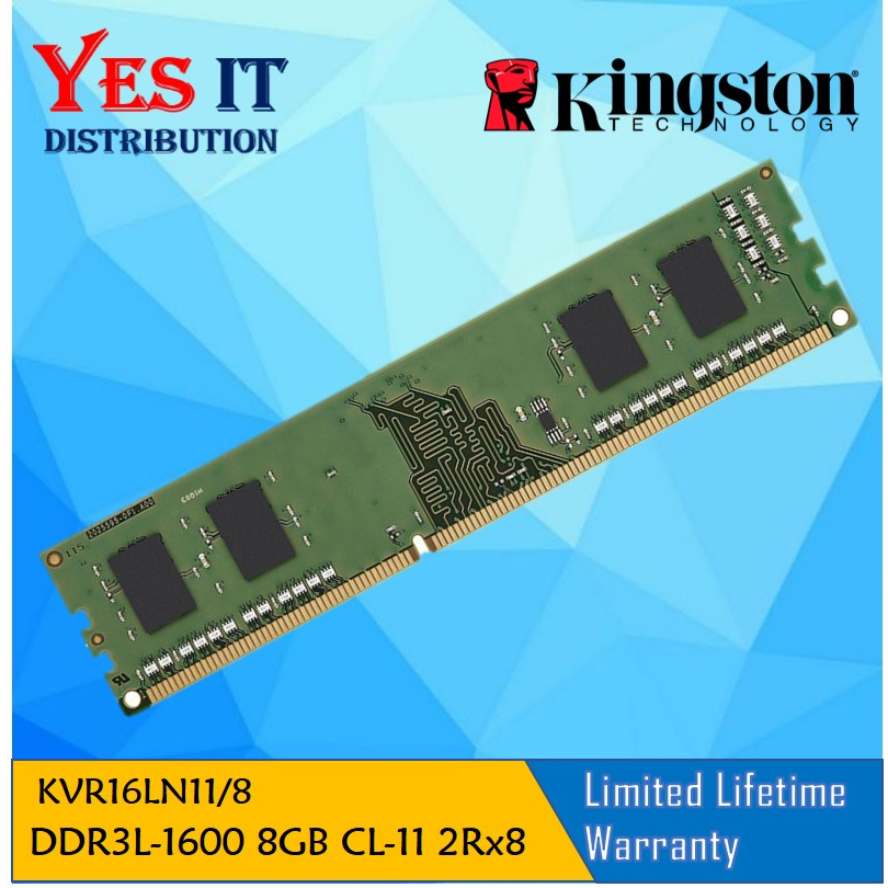 Kingston 8GB DDR3L 1600mhz Low Voltage CL11 Ram DDR3 (KVR16LN11