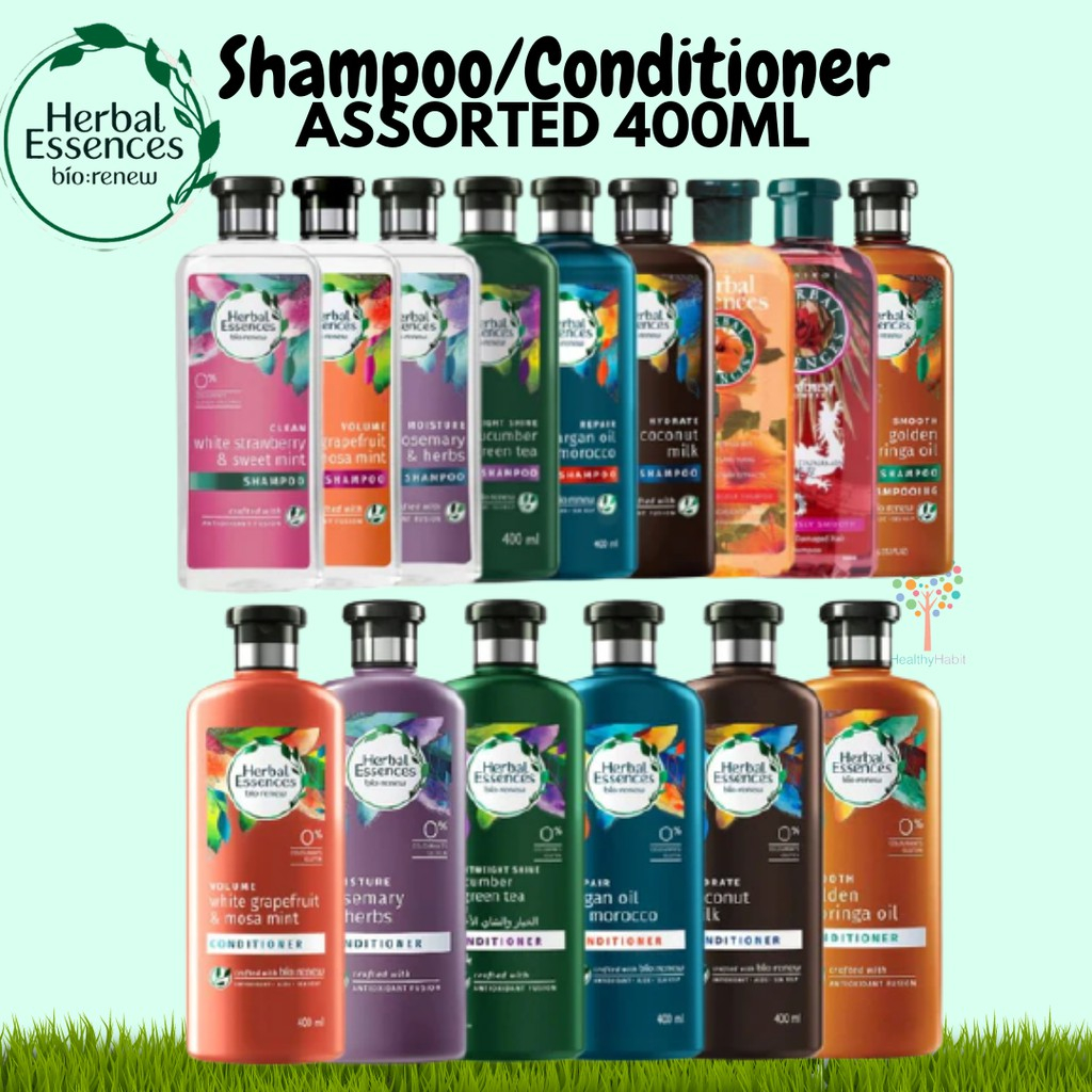 CLAIROL Herbal Essences Shampoo & Conditioner 400ml (Assorted) Shopee