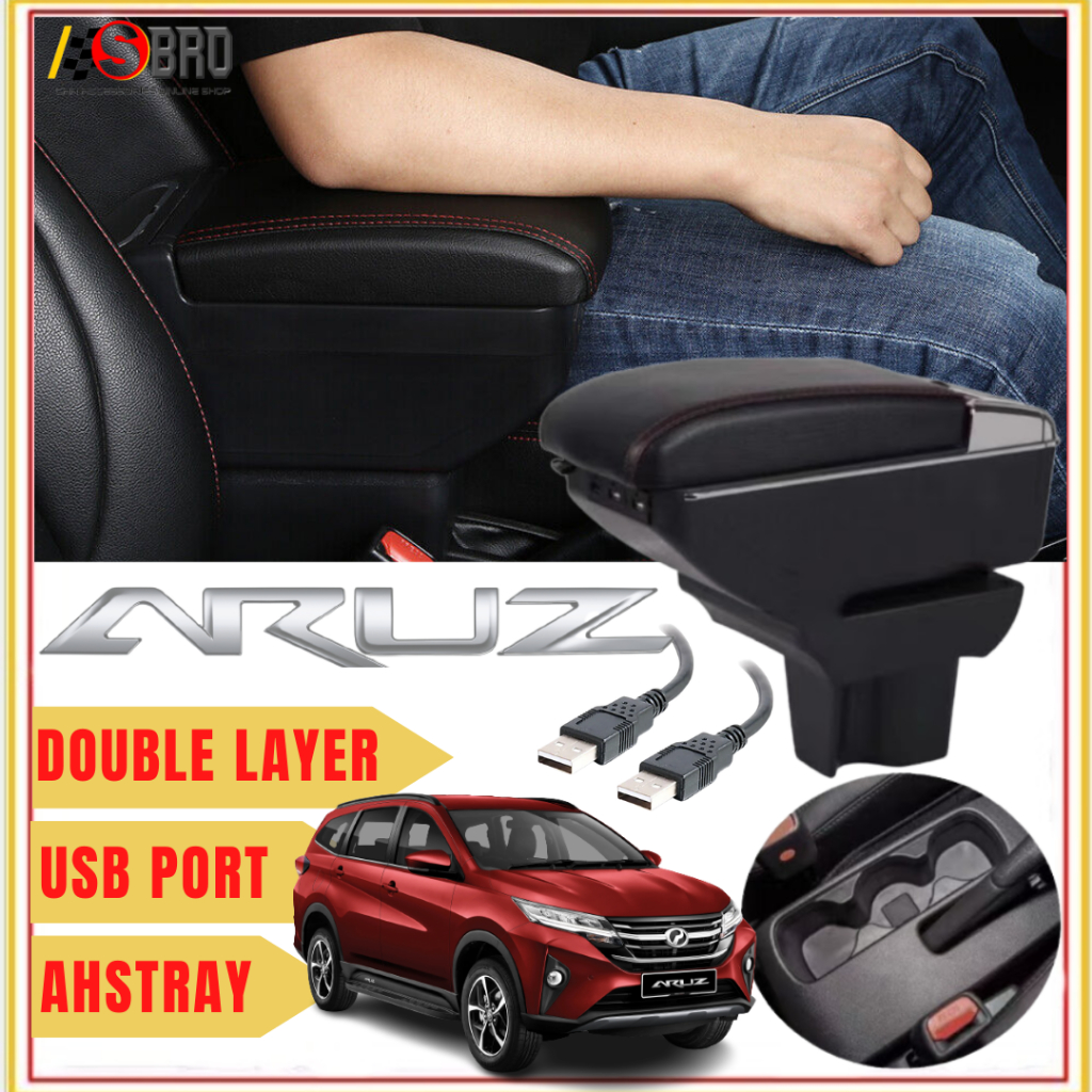Perodua Aruz Armrest Double Layer Adjustable With 7 USB Charging Port