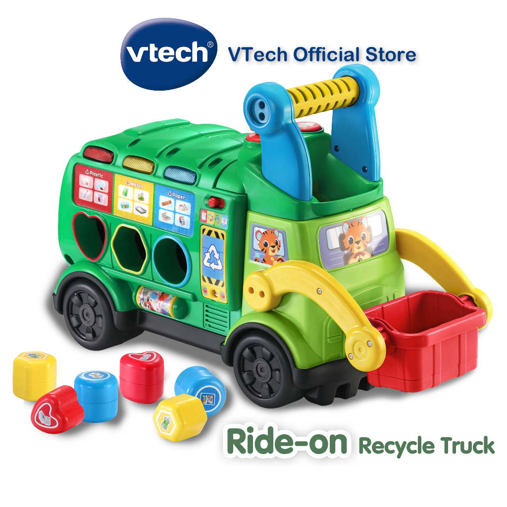 VTech Rideon Toys Sort & Recycle Rideon Trucks Kids Toys Garbage