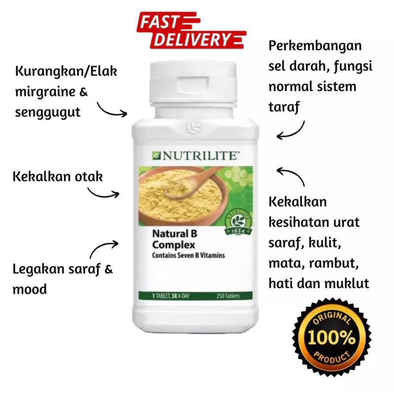 🔥READY STOCK🔥 Nutrilite Amway Natural B Complex | Anti-penuaan | Vit ...