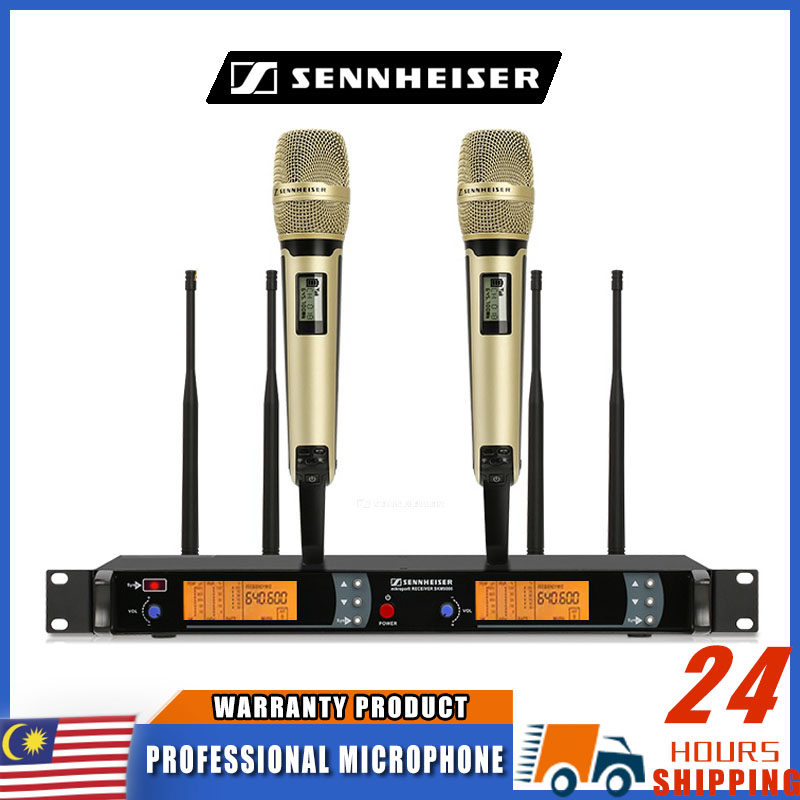 EPGVOTR EP-200M UHF Wireless Microphone System with ECHO Effect Treble Bass 200 Channels 100 Meters Full Metal Dual Handheld Mic