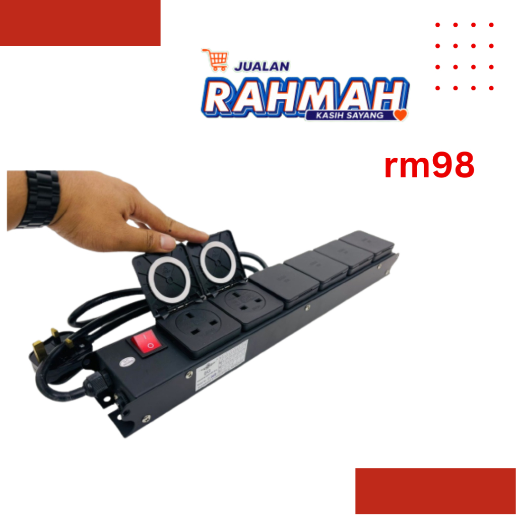 BLACKLINE POWER EXTENSION SOCKET WITH COVER 6WAY 13A Shopee Malaysia