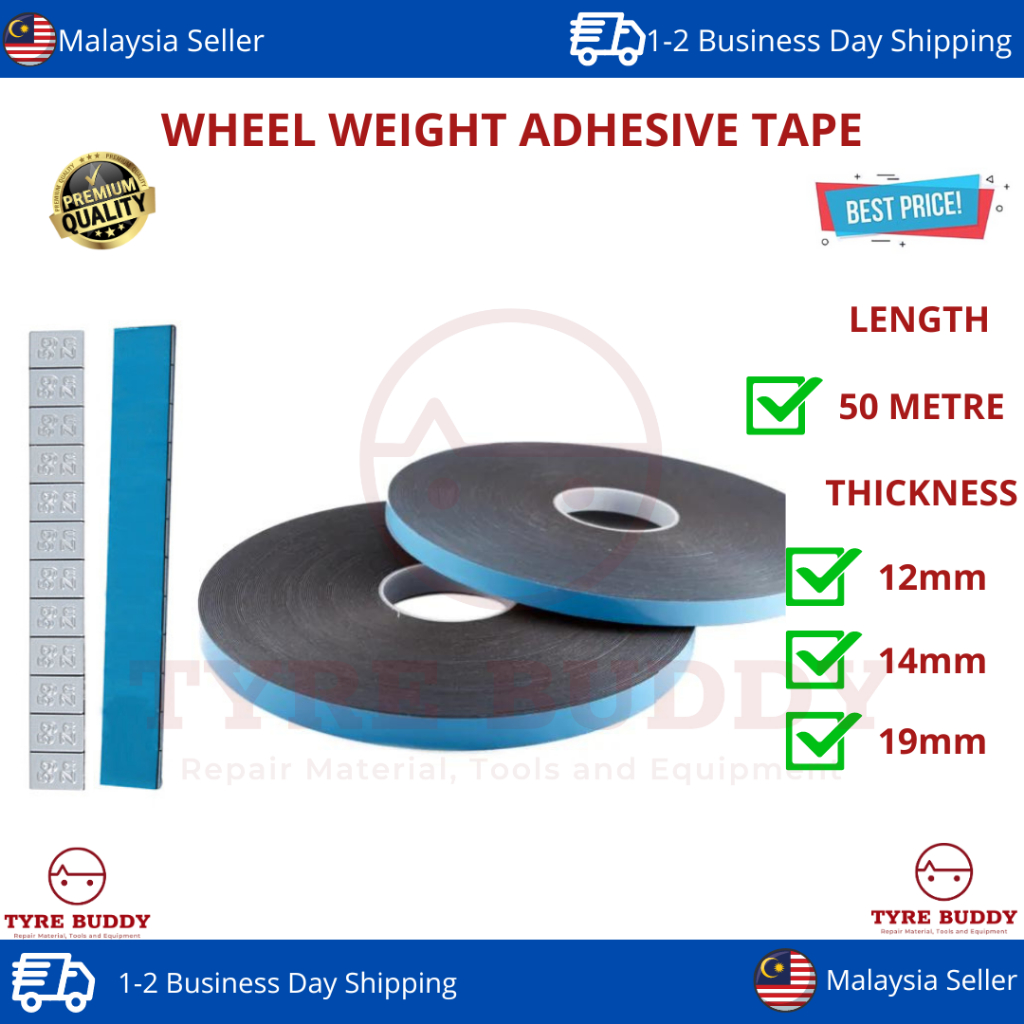 WHEEL WEIGHT ADHESIVE TAPE 50M SUPER STICKY SELADHESIVES BLUE TAPE FOR