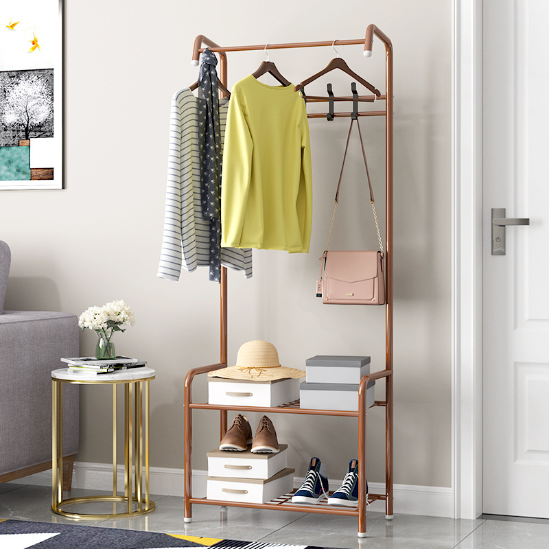 Simple Floor Mounted Clothes Rack Bedroom Clothes Rack Rak Pakian Rack ...