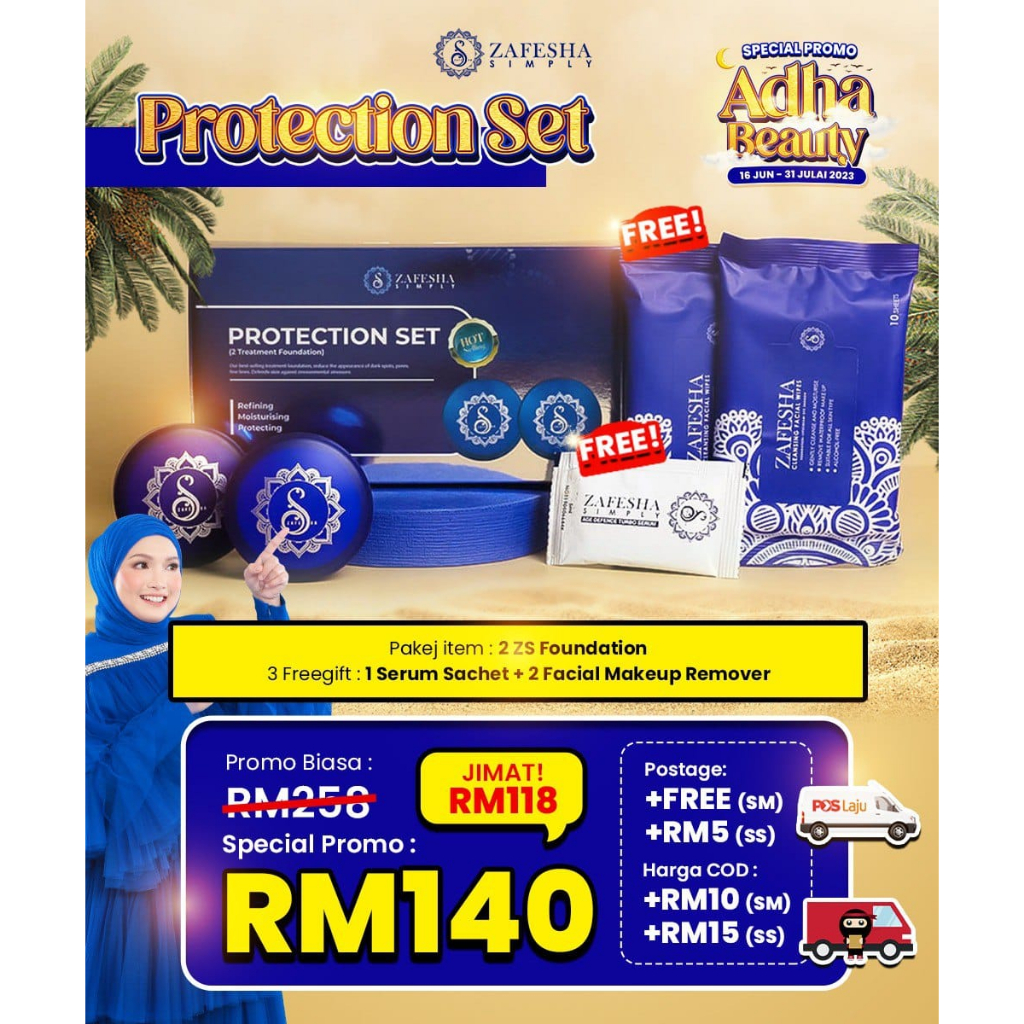 (ZF16s) 2 ZAFESHA FOUNDATION PROTECTION SET 2 FOUNDATION Shopee Malaysia