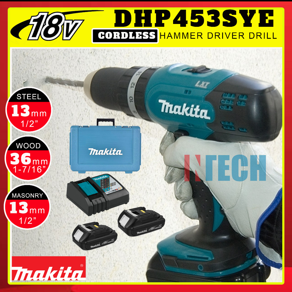 Makita dhp453z 18v battery sale