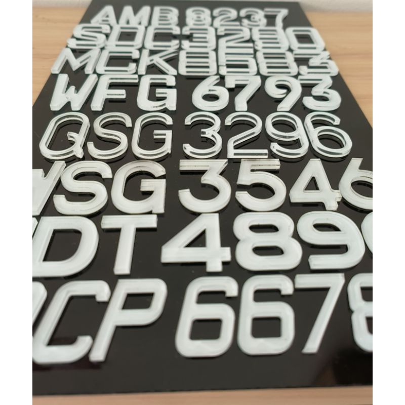 🔥 READY STOCK 🔥 NOMBOR PLATE KERETA(WHITE CRYSTAL)3mm | Shopee Malaysia