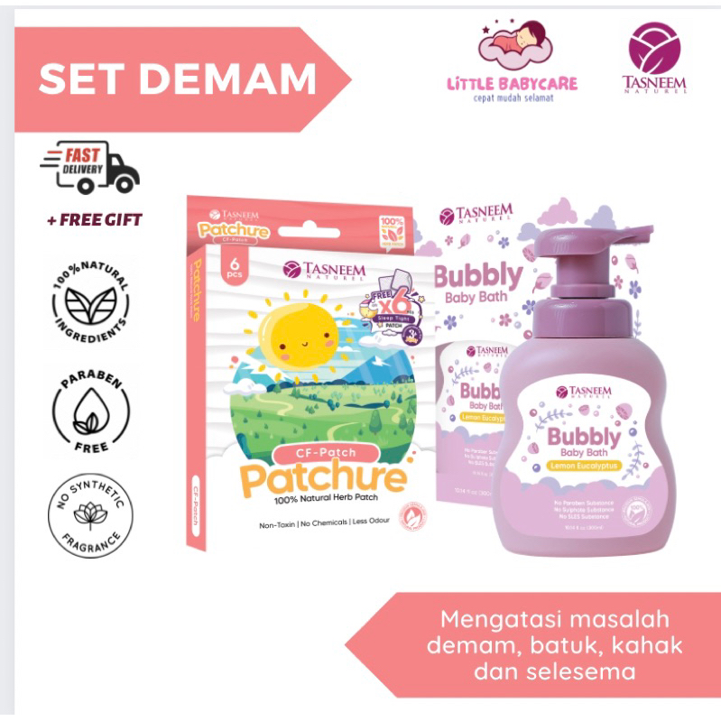 SET BASIC PATHURE TASNEEM- BUBBLY BABY BATH LEMON + CF PATCH | Shopee ...