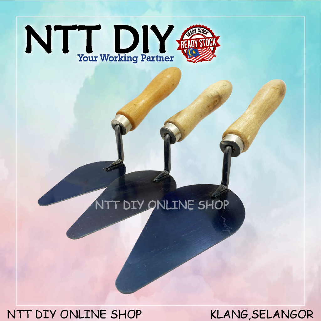 NTT DIY Heavy Duty Bricklaying Cement Trowel 5"/ 6" / 7" [ Ready Stock