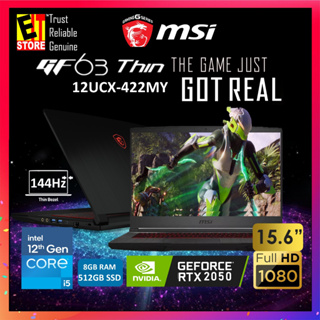 Laptop MSI GF63 Thin Core i5-12450H - 8GB DDR4 - 512 SSD - RTX