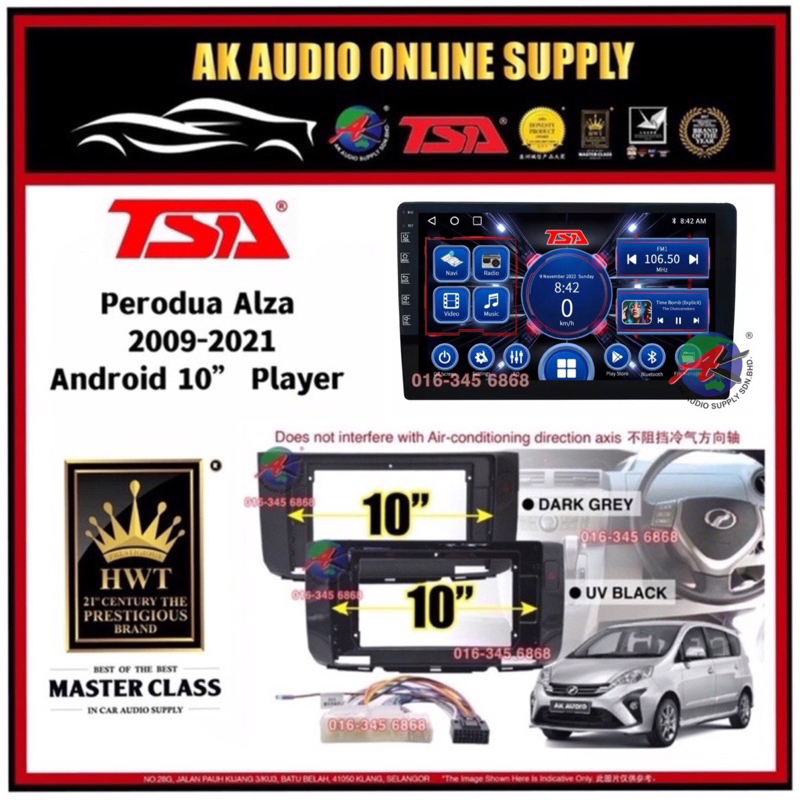 MTK 2+32GB ] TSA Perodua Alza 2009 -2021 Android 10'' inch Car player  Monitor