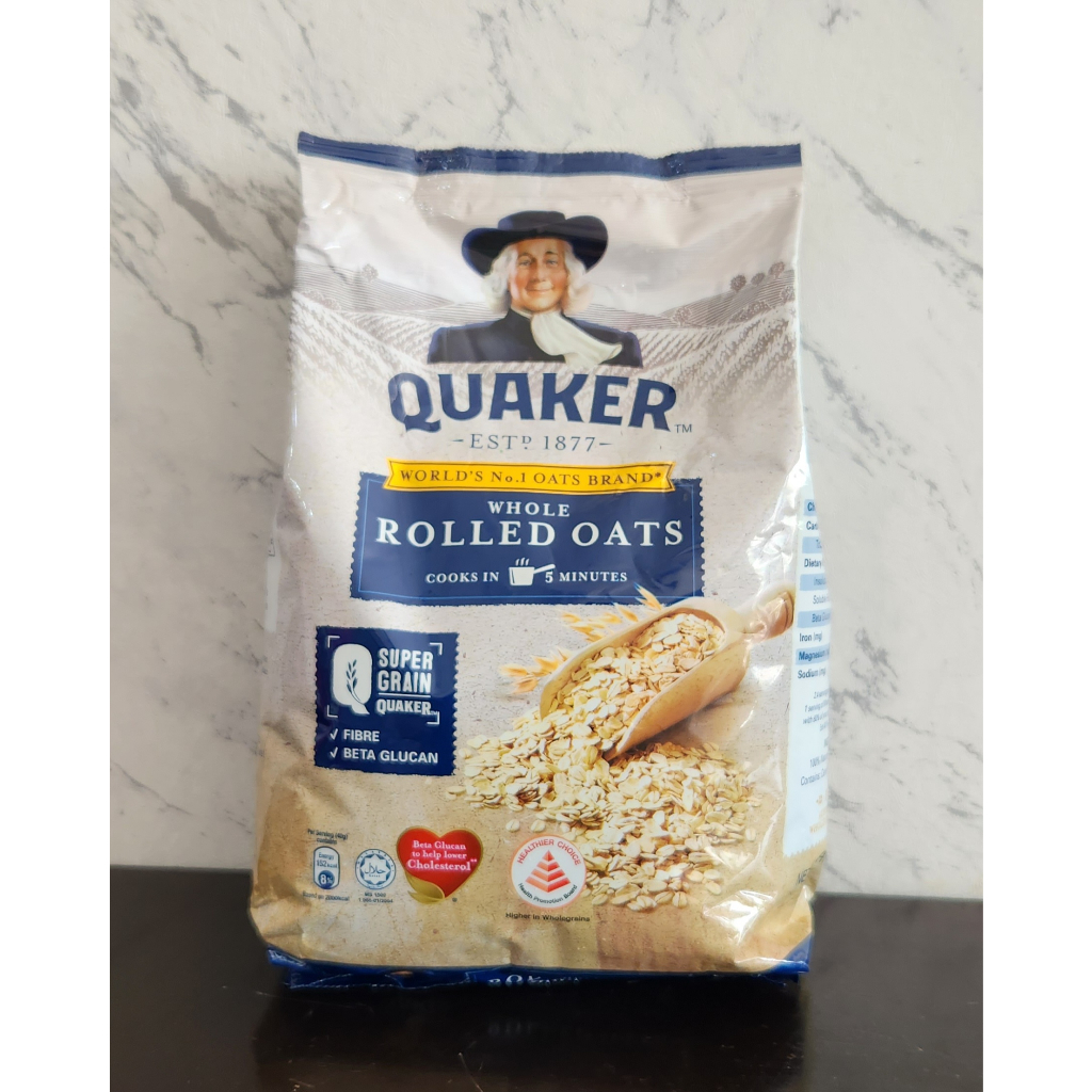 Quaker Whole Rolled Oats 800g x 2 (Bundle of 2) Promotion Exp05/2024