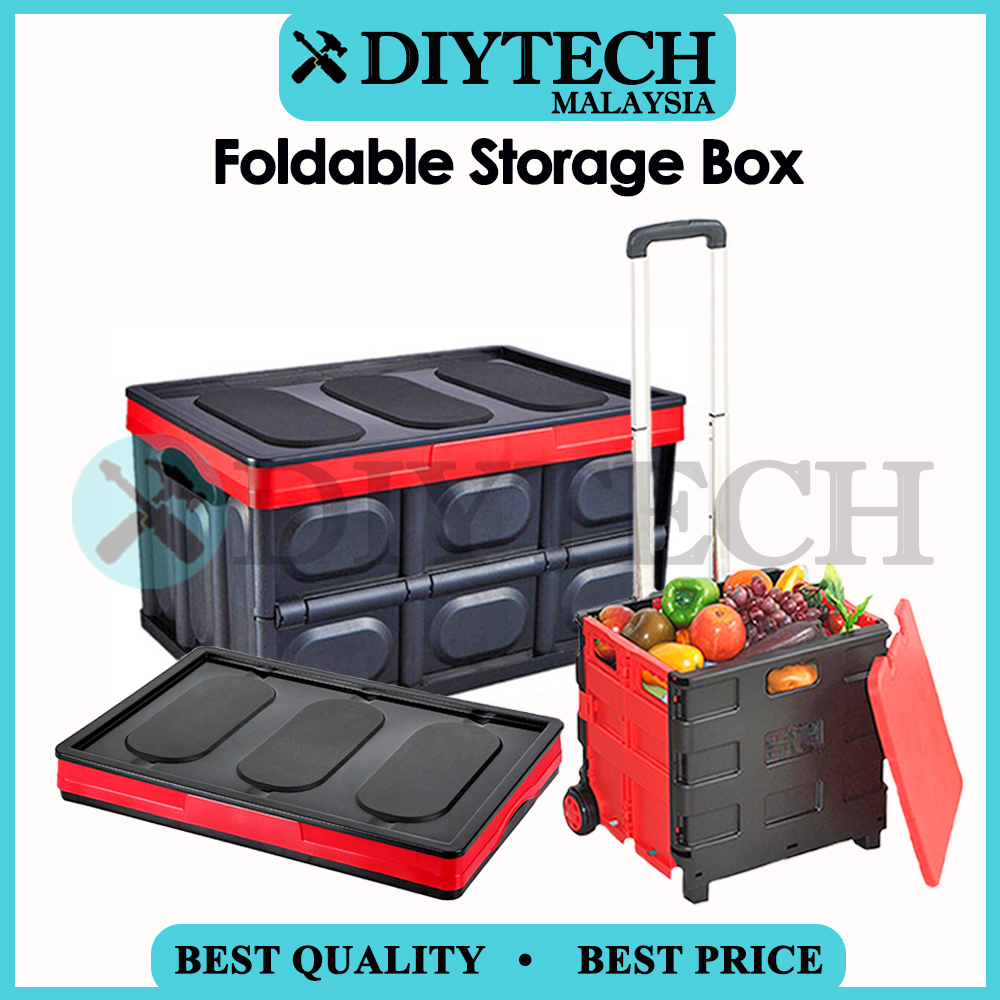 DIYTECH Foldable Storage Box Collapsible Bin Container Box Stackable ...