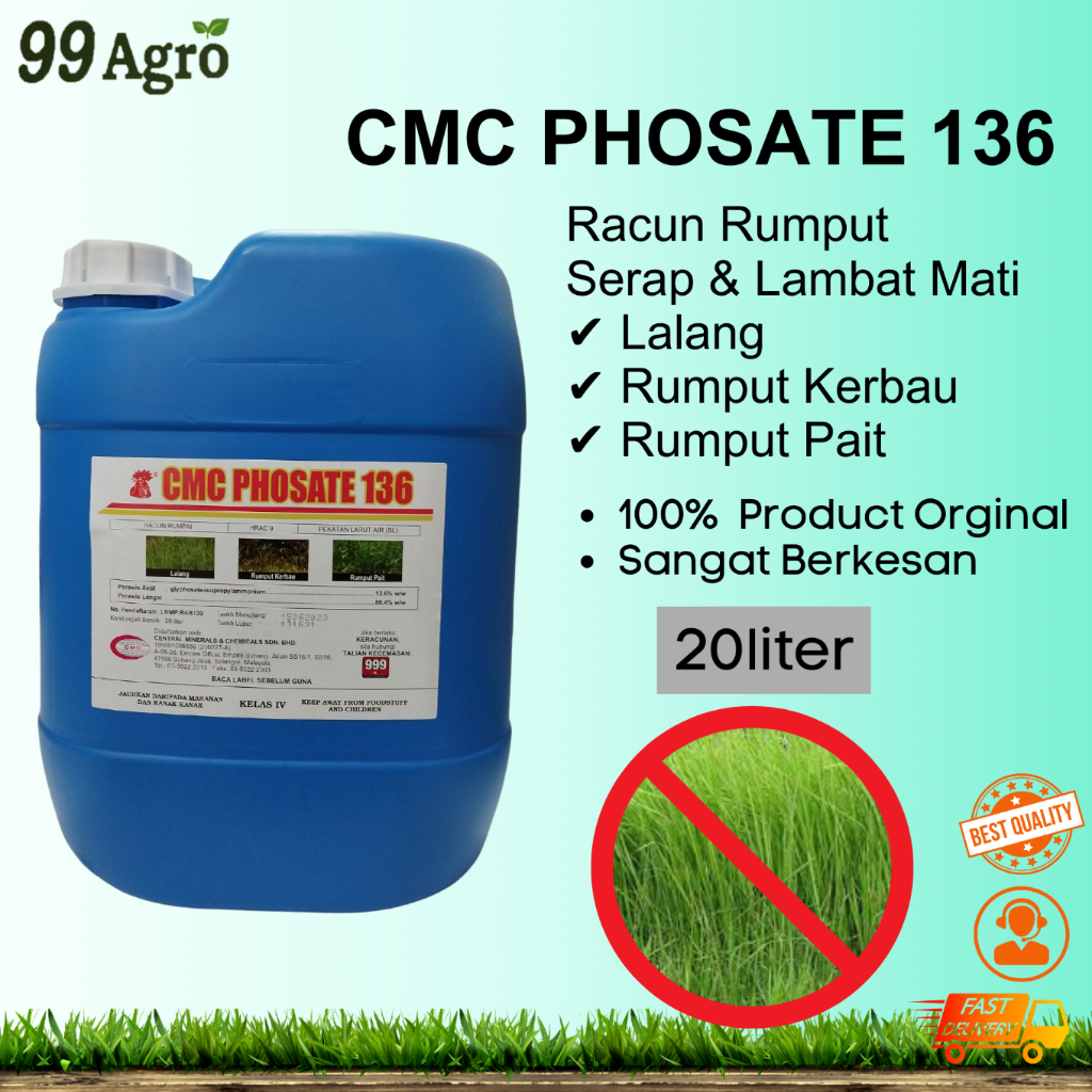 CMC Phosate 136 Racun Rumput Lalang Racun Rumput Lambat Mati Herbicide ...