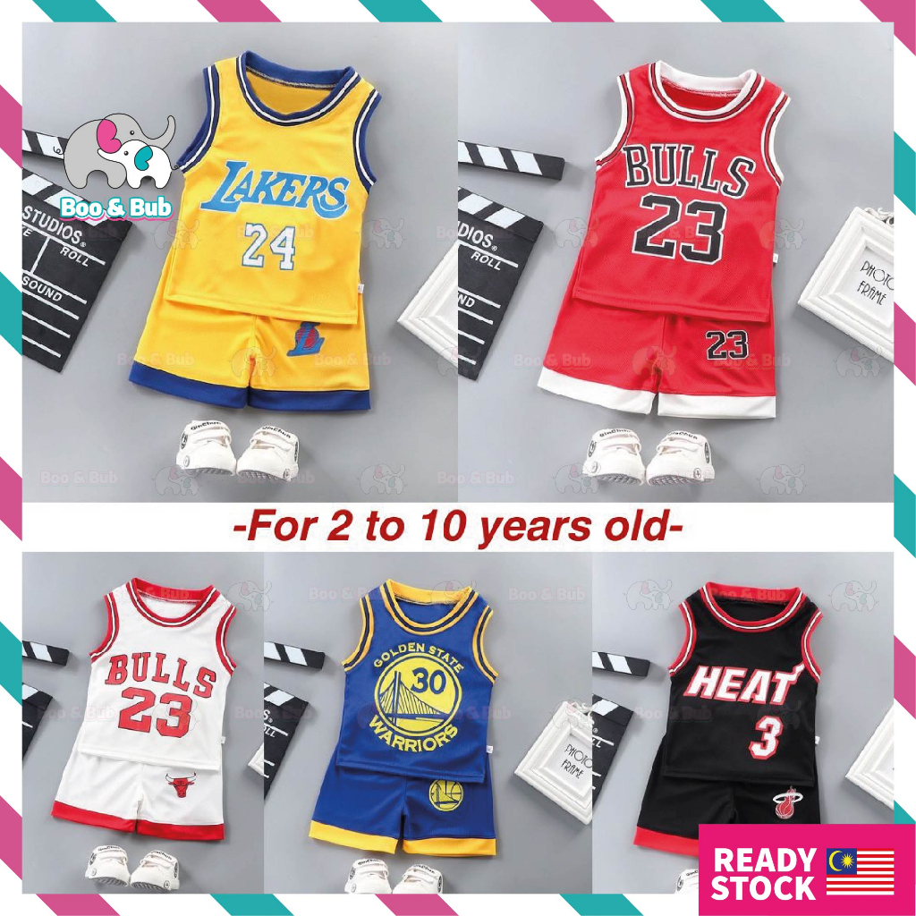2PCS Kids Sleeveless Basketball Vest Set Tracksuits T Shirt+Shorts