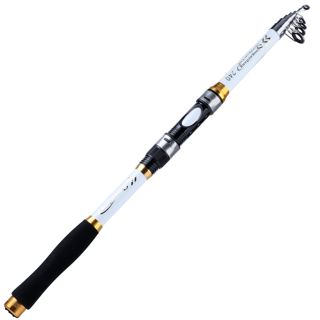 Zuryp Telescopic Carbon Spinning Fishing Rod/Reel Combo Set 2.1m