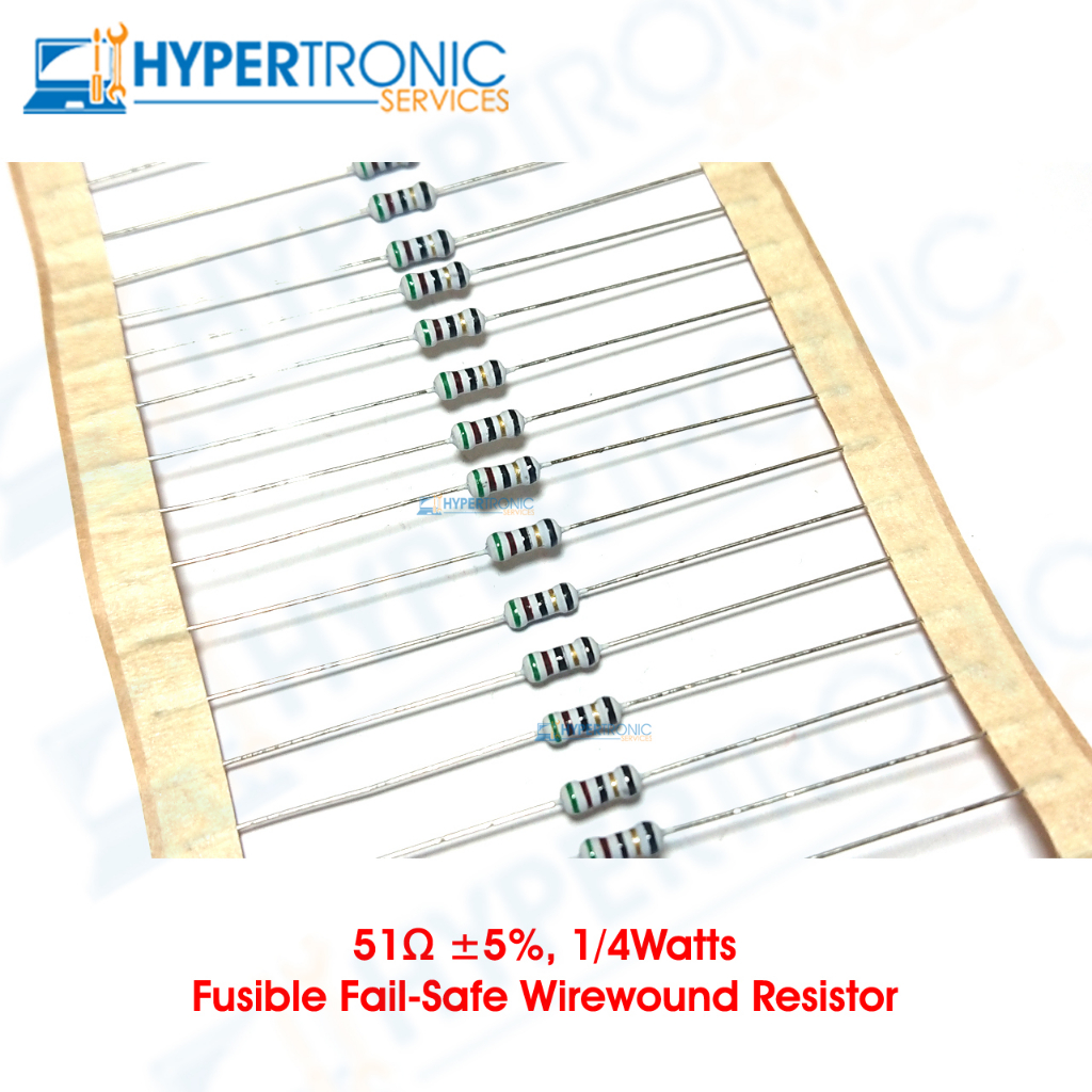 Resistor Fusible Fail Safe Wirewound Resistor 5% 0.25W 10 Ohm, 20 Ohm