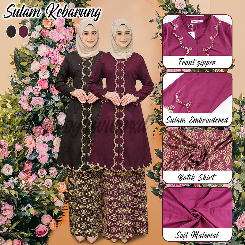 Baju Kebarung Modern Nikah Tunang Kebarung Songket Tabur Kebaya Batik