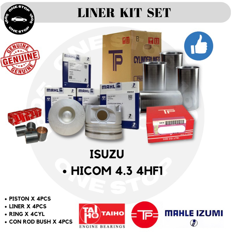 ISUZU HICOM 4.3 4HF1 JAPAN LINER KIT SET COMBO (PISTON, LINER, PISTON ...