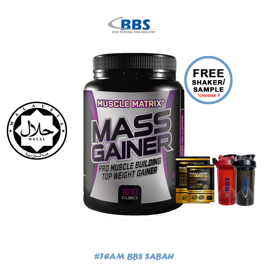 (HALAL) Muscle Matrix Mass Gainer (1.8kg) 60 Servings - Susu Gym, Naik ...