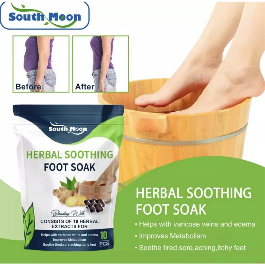 South Moon 10pcs Herbal Foot Bath Bag Herbal Ginger Foot Soaking Pills ...