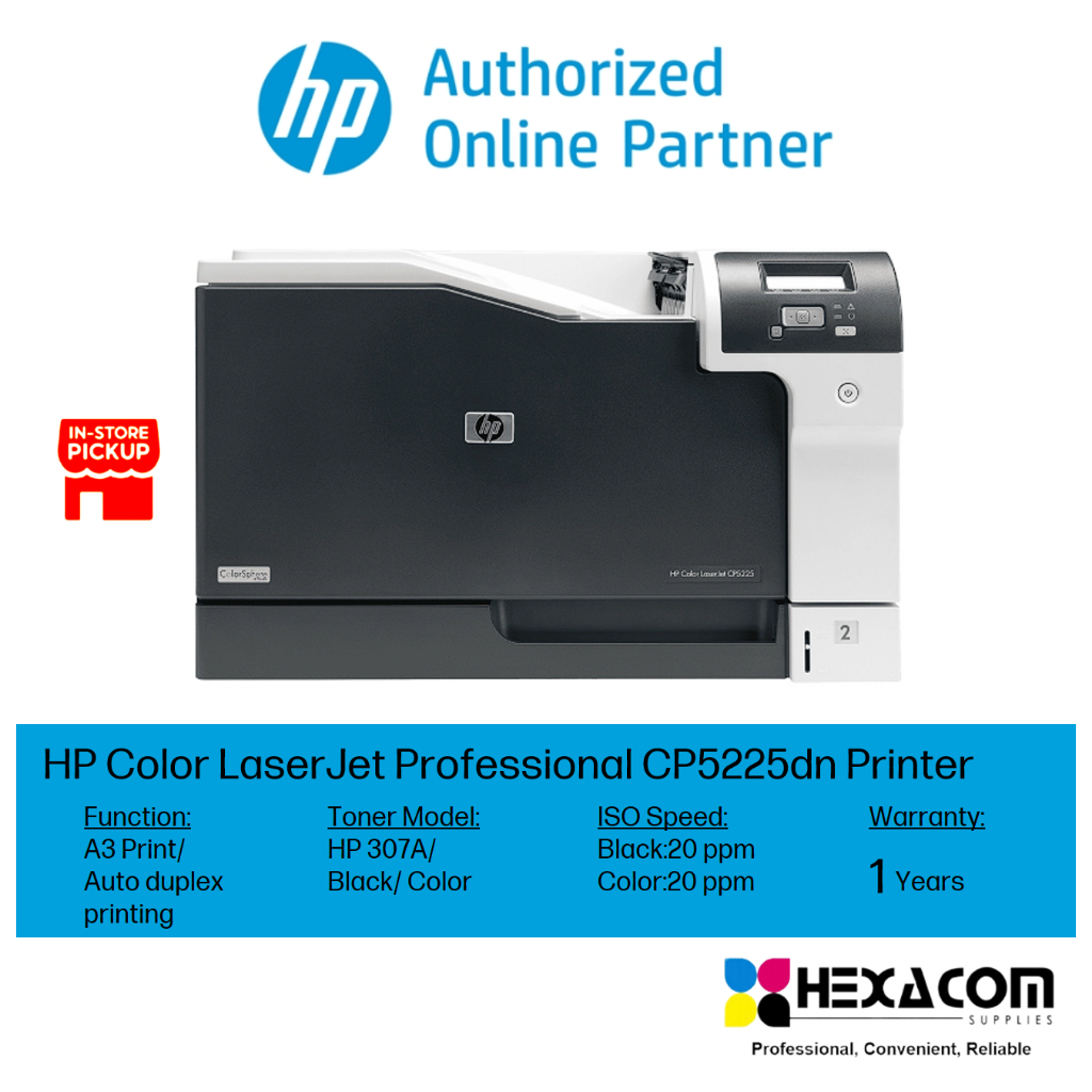 HP A3 COLOR LASERJET PROFESSIONAL CP5225DN PRINTER ( PRINT/WIFI/DUPLEX