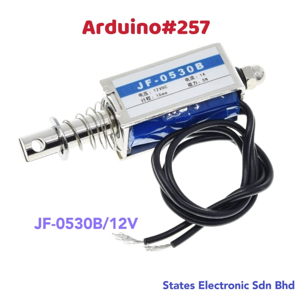 Arduino#257 JF-0530B DC12V 1A 5N/10mm Precise Pull-Push-Type Linear ...