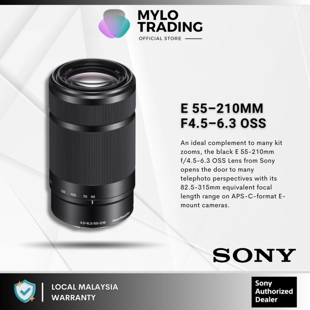 Sony E 55-210mm f4.5-6.3 OSS Lens - SEL55210/B (For Sony A6400