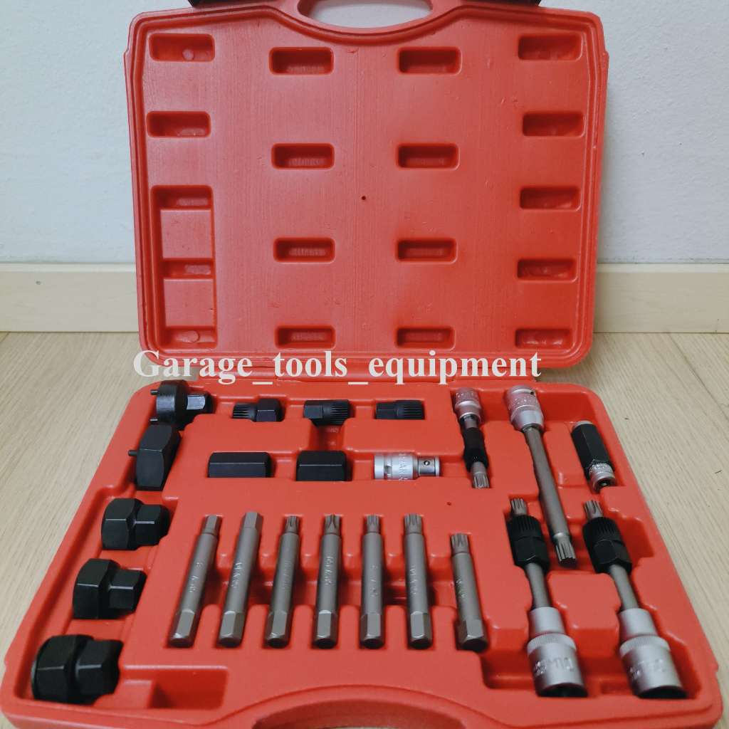 XR Tools 24Pcs Alternator Pulley Socket Set | Disassemble Remover Kit ...