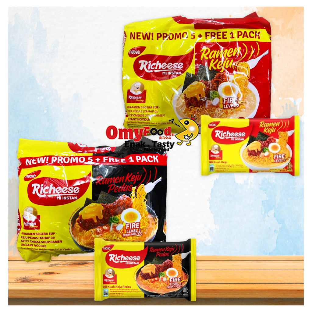 67g, 65g Nabati Richeese Mi Instan [Ramen Keju Pedas / Ramen Keju ...