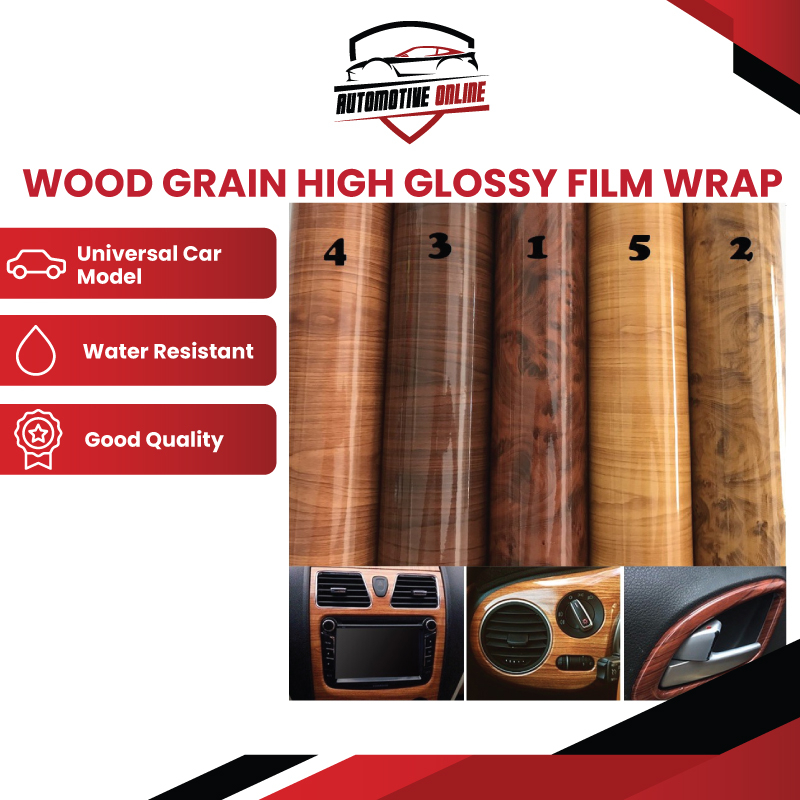 Auto Decal Roll Car Vinyl Sticker Wood Grain High Glossy Film Wrap 30CM ...