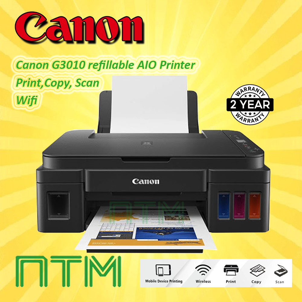 Canon G3010 Ink Efficient Print Scan Copy Wifi All In One Printer Ready Stock Shopee Malaysia