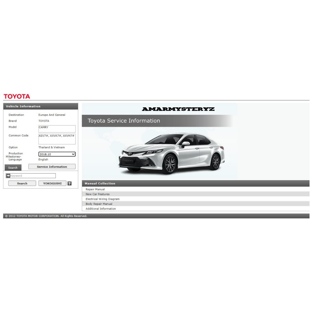 Toyota Camry Hybrid XV70 ASV70 AXV70 2017 - 2024 Factory Workshop ...