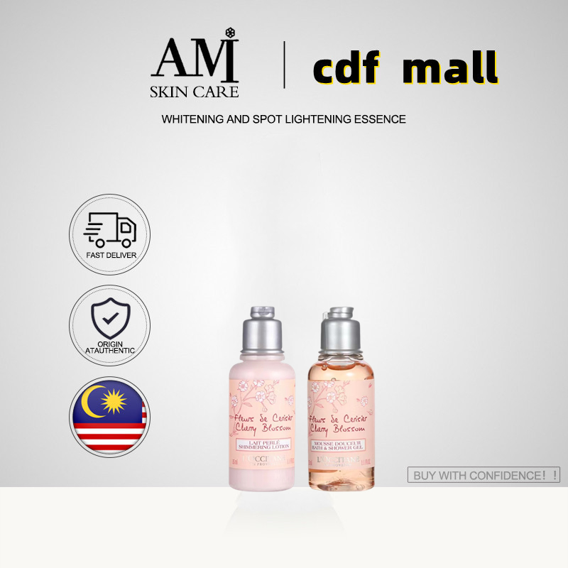 L'occitane Cherry Blossom Body Lotion Shower Gel Sample 35ml*2 travel