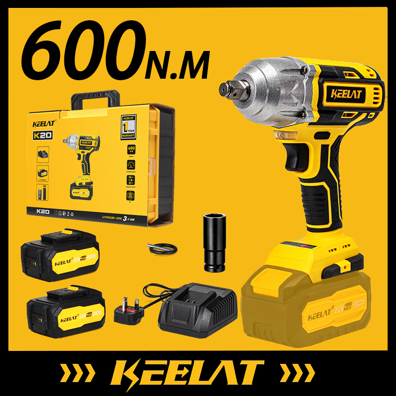 KEELAT KID006 600NM 20V Heavy Duty Cordless Impact Wrench Gun 1/2