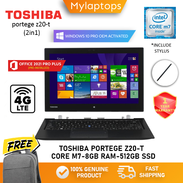 TOSHIBA PORTEGE Z20T-B DETACHABLE 2 IN 1 ULTRABOOK [CORE M5 / 8GB RAM ...