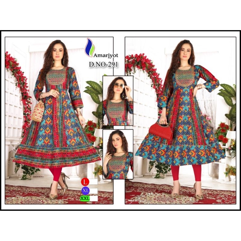 🔥S - 3XL🔥 RAINBOW PEACOCK LONG GOWN KURTI | Shopee Malaysia