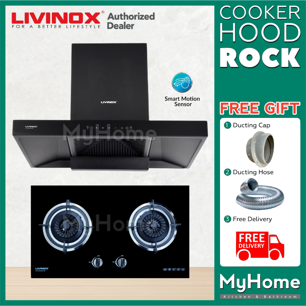 [AUTHORISED DEALER] LIVINOX LCHROCK90BL Kitchen Hood Cooker Hood Gas